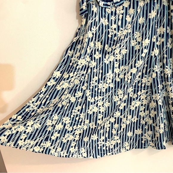 Free People Sun Dress Blue Stripes Size 12 - Picture 4 of 12